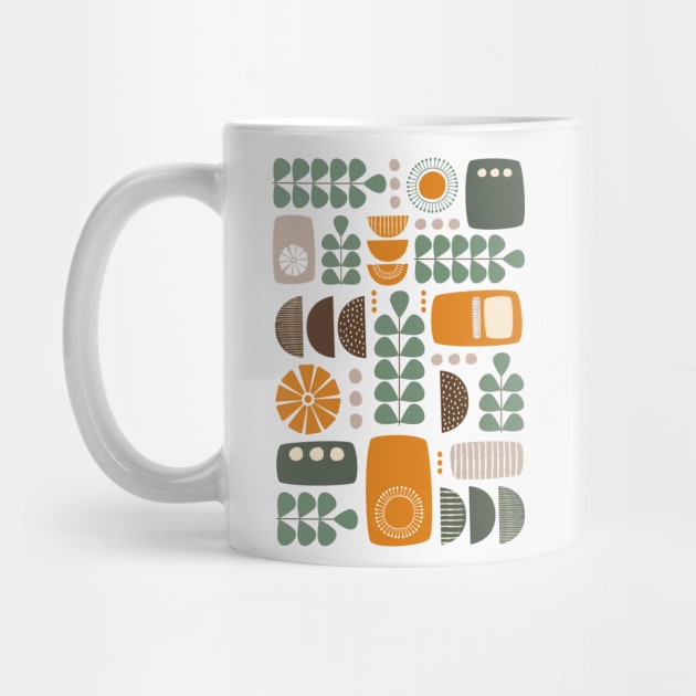 Retro Mid Century Modern in Green, Orange and Brown by tramasdesign